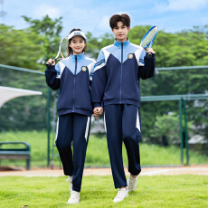 批发新款-外套班服校服运动三件套秋冬季学生套装小学初高中卫衣
