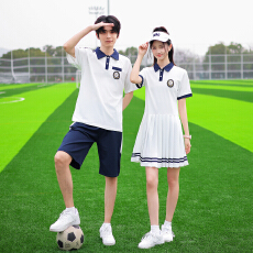 批发出货中----实拍<b class='q'>新款</b>----班服运动POLO短袖T恤短裙短裤套装校服