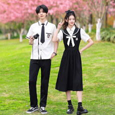 批发出货中----实拍新款----班服学生学院风夏季<b class='q'>演出服</b>假两件连衣裙