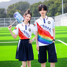 批发出货中--版权保护--新款实拍--班服运动POLO短袖<b class='q'>T</b><b class='q'>恤</b>套装校服