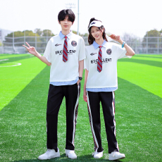 批发出货中----实拍新款----班服运动POLO短袖<b class='q'>T</b><b class='q'>恤</b>假两件套装校服