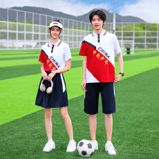 批发XS-9XL---新款到货--班服运动POLO短袖T恤套装校服