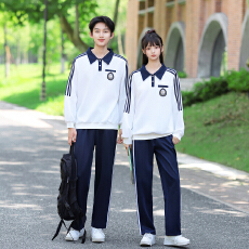 批发已出货--实拍新款----班服运动POLO长袖卫衣套装校服