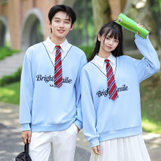 批发已出货-新款实拍--长袖卫衣潮流印花学院风套装学生班服校服