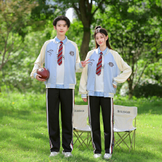 批发新款实拍-棒球服外套运动三件套秋<b class='q'>冬</b>季学生班服校服短袖长袖套装