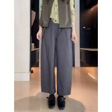 批发 微胖MM百搭灰色显瘦遮跨休闲九分裤