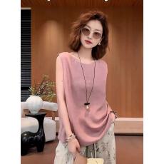 批发<b class='q'>胖</b><b class='q'>MM</b><b class='q'>韩</b>系简约遮副乳显瘦减龄无袖上衣