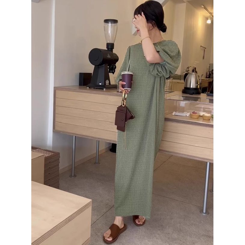 日本***爆款GRL夏2type圆领泡泡短袖连衣裙 sm45