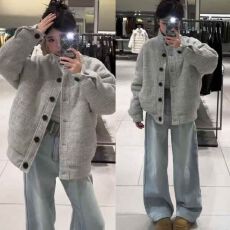 批发美式复古立领夹克外套女学生秋季新款设计感百搭<b class='q'>休闲</b>棒球服潮