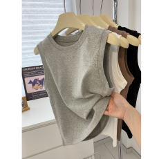 批发40支93棉7氨纶运动外穿背心圆领新款<b class='q'>夏</b>季无袖T修身吊带打底上衣