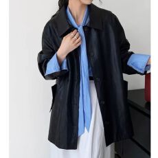 批发咖色<b class='q'>皮衣</b>外套女2026新款高级感今年流行夹克小个子早春爆款超好看