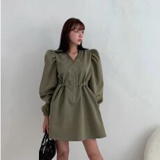 批发2026春夏新款韩国东大门新款时尚百搭<b class='q'>长袖</b>中长款显瘦连衣裙女潮