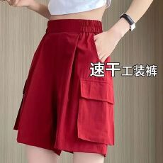 批发胖mm200斤<b class='q'>加肥</b><b class='q'>加大</b>码女装速干工装五分裤女夏胖妹妹休闲阔腿裤女