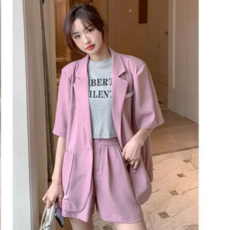 批发时尚小<b class='q'>西装</b>套装女士薄款2026夏季新款<b class='q'>韩版</b>休闲西服外套短裤两件套