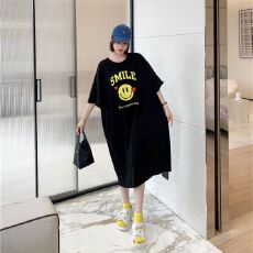 批发2026新款韩系大码宽松懒人T恤睡裙夏薄款甜美长款睡衣短袖家居服