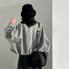 批发短款花苞立领慵懒松弛感夹克女外套高智感穿搭百搭高级不撞款上衣