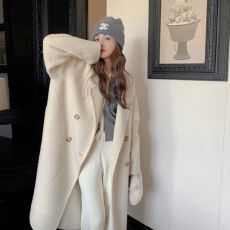 批发（350克）秋冬季大码宽松加厚毛呢大衣女中长款小个子呢子外套女