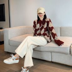 批发206新款优质雪尼尔 休闲<b class='q'>阔腿裤</b>女秋冬季加绒高腰显瘦直筒拖地<b class='q'>裤</b>子