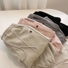 批发新款（加绒） 高腰显瘦休闲束脚卫<b class='q'>裤</b>女秋冬新款小个子百搭运动<b class='q'>裤</b>