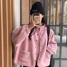 批发<b class='q'>韩国</b>东大门2026秋冬新款双面摇羊羔毛颗粒绒外套女高级感百搭上衣