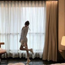 批发两件套装女春夏季宽松翻领长袖上衣休闲高腰针织短裤