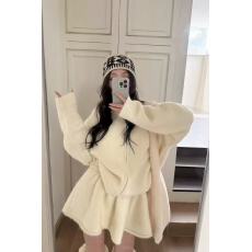 批发新款针织毛衣套装女小个子秋<b class='q'>冬</b>季开衫上衣半身裙两件套