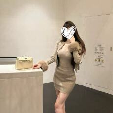 批发小香风套装女秋冬季巨好看白色针织开衫外套包臀连衣短裙子两件套