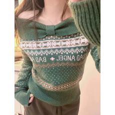 慵懒宽松一字领麻花针织衫女秋冬新款马海毛百搭休闲通勤长袖上衣