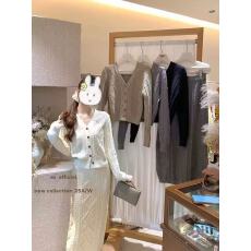 批发新款韩版麻花氛围感宽松毛衣+半裙两件套<b class='q'>套装</b>女装