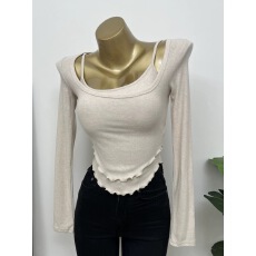 批发两件都可单穿~韩版修身显瘦纯欲方领长袖t恤女内搭<b class='q'>吊带</b><b class='q'>打底衫</b>上衣