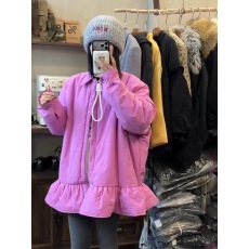 批发东room2025冬新款粉色复古长袖<b class='q'>衬衫</b><b class='q'>连衣裙</b>女翻领<b class='q'>衬衣</b>裙a字花苞裙