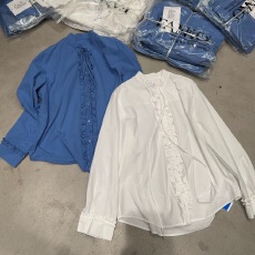 批发AKskylan韩系氛围感叠穿镂空<b class='q'>刺绣</b>长袖<b class='q'>衬衫</b>女秋冬慵懒宽松休闲上衣