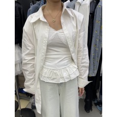 批发十三行度假休闲<b class='q'>长袖</b>衬衫女春夏慵懒风宽松叠穿防晒衬衣背心两件套