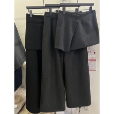 批发韩系真两件屁帘休闲裤女2025秋冬高品质直筒裤舒适版阔腿显瘦裤子