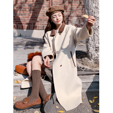 批发中长款2025冬春<b class='q'>新款</b>气质感毛呢外套慵懒风高级感百搭款保暖女上衣