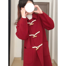 批发秋冬高级感<b class='q'>大</b>衣<b class='q'>女</b>小个子2025新款赫本风红色呢子<b class='q'>外套</b>保暖加厚<b class='q'>外套</b>