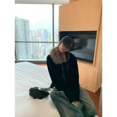 批发加厚500克 美式复古毛领加厚长袖<b class='q'>外套</b><b class='q'>女装</b>冬季别致宽松显瘦款上衣