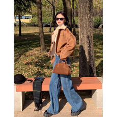 批发<b class='q'>秋</b>冬季时尚气质百搭款羊羔绒皮毛一体外套超好看女款保暖加厚外套