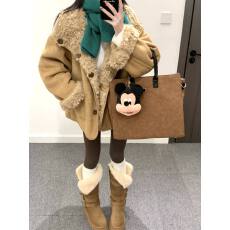 批发羊羔毛两面穿皮毛一体毛毛外套女<b class='q'>秋</b>冬宽松机车服环保皮草加厚上衣