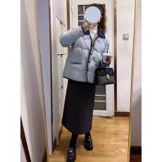 批发开衫款百搭常规款高级感独特别致设计感女生蓝色波纹宽松款式上衣