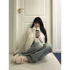 批发超好看高级感百搭款流行立领马甲外套仿毛皮草保暖款<b class='q'>秋</b>冬女生上衣