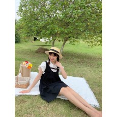 批发2026新款夏装连衣裙潮流短袖小个子<b class='q'>上衣</b>夏季学院风超好看女吊带裙