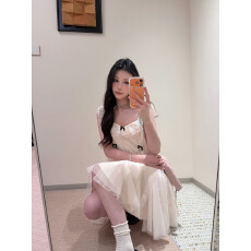 批发2026夏季新款超好看女装甜美蝴蝶结飞飞袖设计感小个子无袖女<b class='q'>夏装</b>