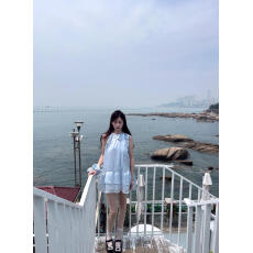 批发2026高端精致挂脖领<b class='q'>仙女</b>裙超好看女生款春夏装绝美蓝色A字短裙子
