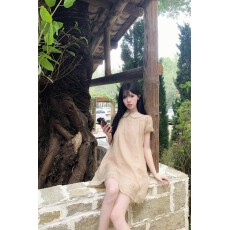 批发茶歇式<b class='q'>春</b>夏款A字裙甜美风女装小个子穿搭清新感A字型超好看短裙子