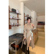 批发2026韩系穿搭中长款小个子<b class='q'>风衣</b>外套宽松休闲高级感气质时尚女大衣