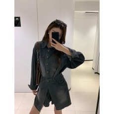 批发2025秋季新款法式复古别致高级感气质修身<b class='q'>牛仔裙</b>修身百搭连衣裙女