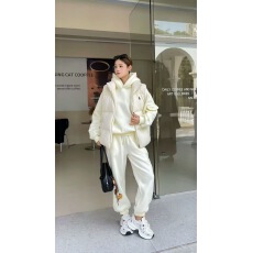 批发冬加绒棉马甲2025年新款<b class='q'>韩版</b>时尚套<b class='q'>装</b>女宽松慵懒风马甲卫<b class='q'>裤</b>