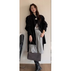 批发新款韩版时尚百搭拼接格子风衣<b class='q'>外套女</b>中长款大衣潮