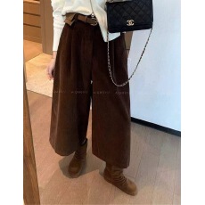 批发灯芯绒休闲裤女2025年秋冬新款纯棉<b class='q'>七分</b>阔腿裤